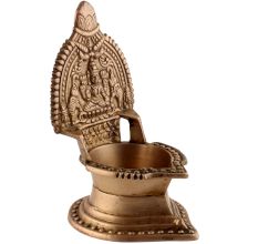 Engraved Ashtadhatu Puja Oil lamp